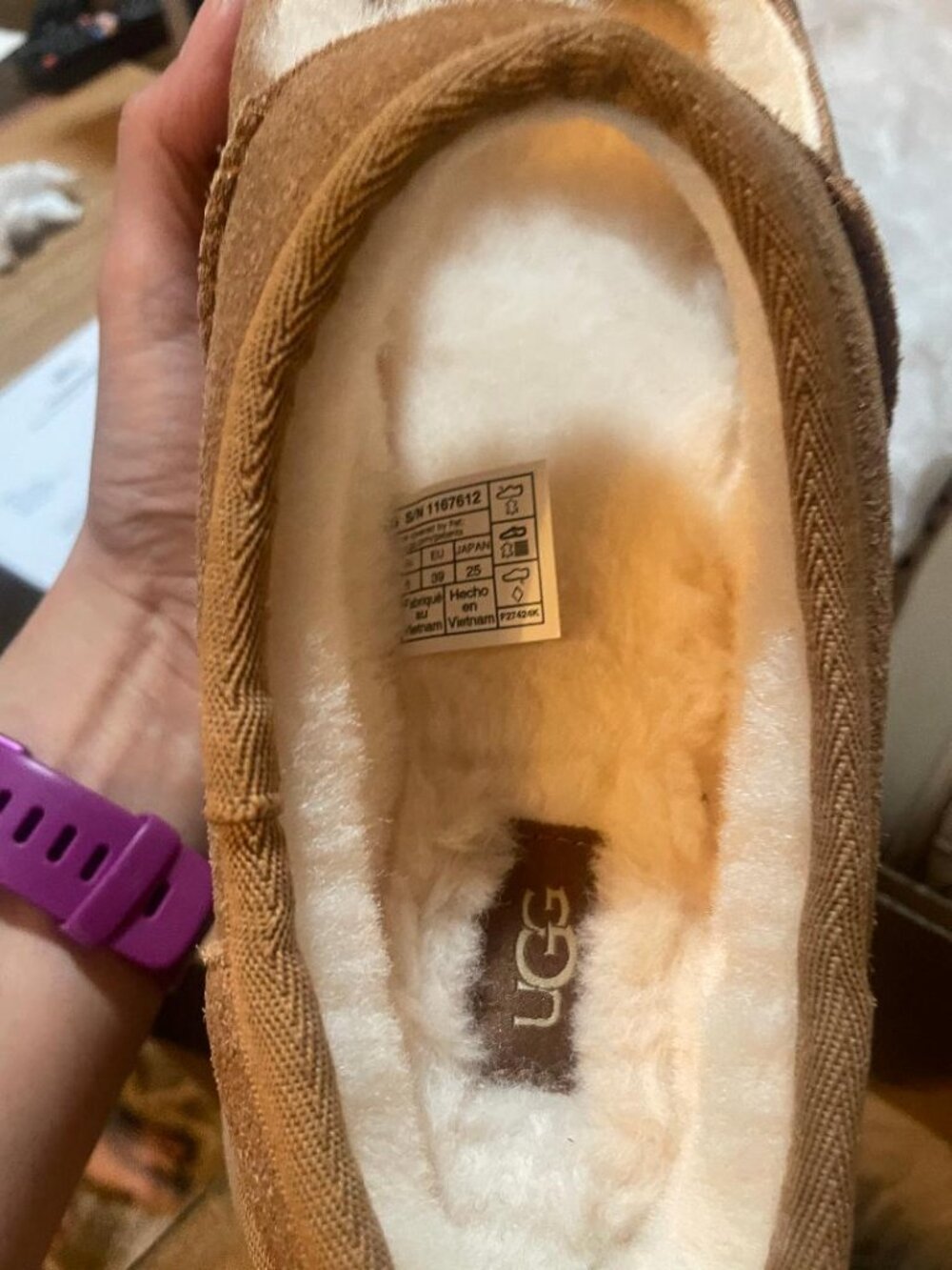 UGG BEA Mary Jane Women's Size 8 Chestnut Suede Platform Slippers NEW! Cute! - Picture 7 of 11